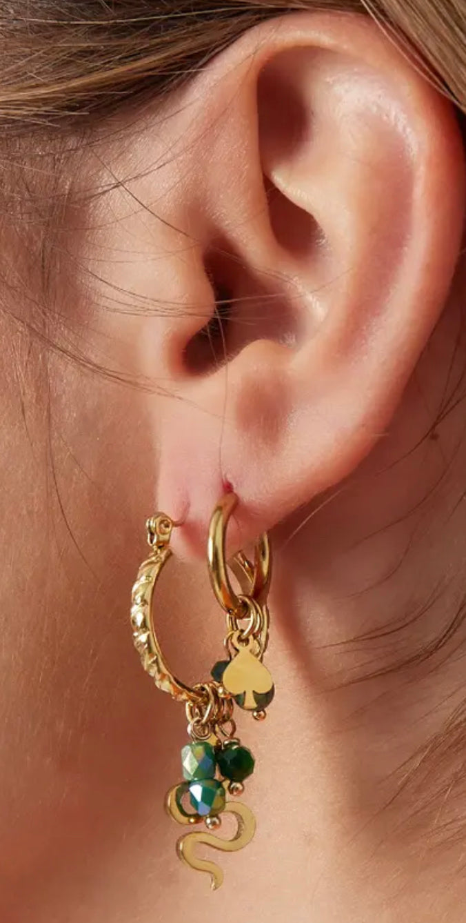 Snake earrings with beads