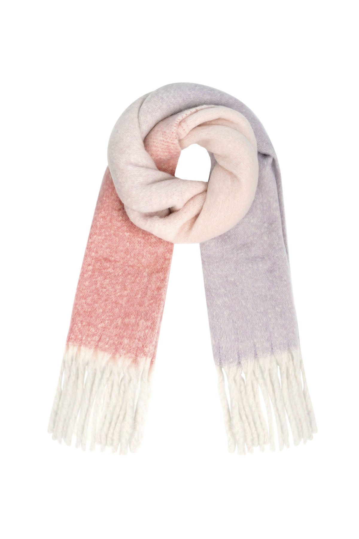 Gekleurde basic sjaal met slierten